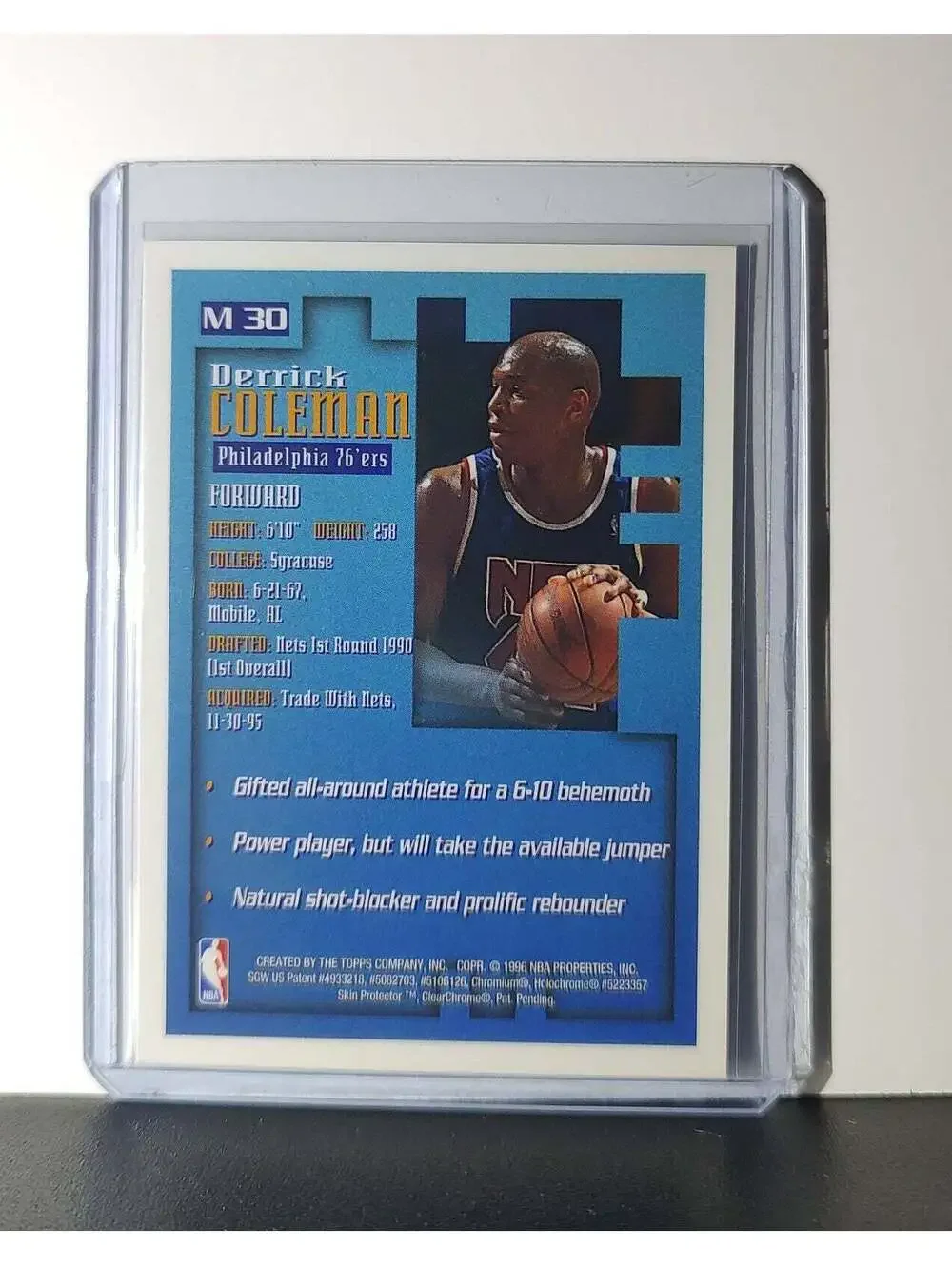 Derrick Coleman 1995-96 Topps Finest NBA #M30 Mysterly 76ers
